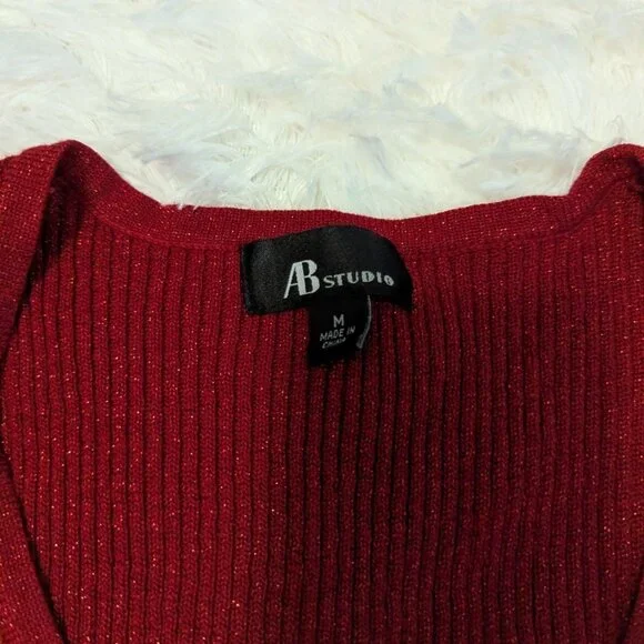 Red Sparkly babydoll long sleeve top - Picture 3 of 3